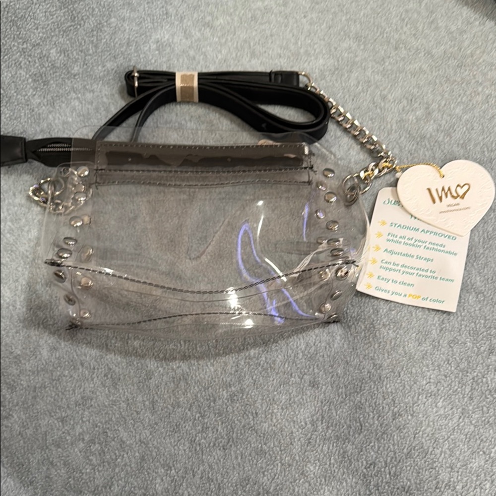 IMOSHION - Clear Crossbody Bag with Black Strap